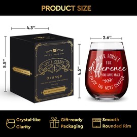QIMIUTB Pairs Well With Retirement Stemless Wine Glasses & Linen Wine Gift Bag Set, Retirement Wine Gift Set Gifts for Women Men Him Her Friends Colleague Teachers Boss-14