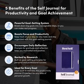 BestSelf Self Journal 13-Week Productivity Journal with Prompts, Undated Planner and Guided Journal for Women and Men, Grey Mist