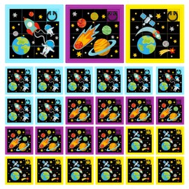 Halloscume 24 Pcs Fun Space Slide Puzzles Toy Bulk Kid Sliding Block Puzzle Games and Party Favors for Vbs Vacation Bible School Supplies Family Party Educational
