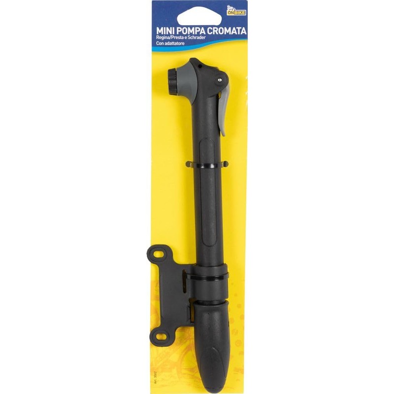 ON BIKE Chrome Mini Pump With Fillet Reversible Line Standard