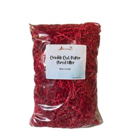 8oz Crinkle Cut Paper Shred Filler - Decorative Packaging and Gift Basket Filling (red)