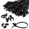 S SYDIEN Push Mount Zip Ties 50Pcs, Heavy Duty Black