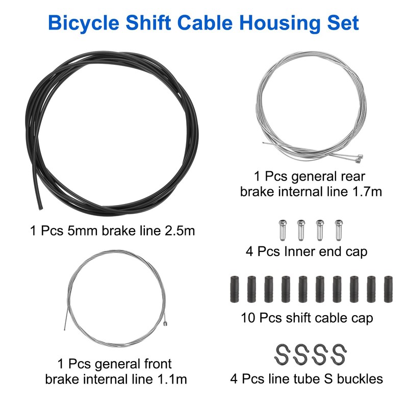 sourcing map Bicycle Shift Cable Housing Set Universal Bicycle Brake