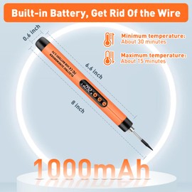 Dmyond Cordless Soldering Iron Kit, USB Rechargeable Portable Cordless Soldering Iron, LCD Digital Adjustable Temperature Thermostatic for Home Appliance Repair, DIY