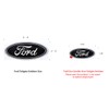 Ford Black Oval Novelty Decorative Logo Chrome Plated Plastic Emblem.