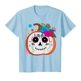 Kids Dia De Los Muertos Pumpkin Day of Dead Baby Toddler Boy Girl T-Shirt