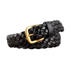 EnjoIt G5048 Tochigi Belt, Mesh Belt, Business Belt, Gentlemen's Belt, Genuine Leather, Buckle, Mesh, Hand Woven, 1.2 inches (3.0 cm), Thick, Wide, Braid, No Need to Drill Holes, Leisure, Fashion,