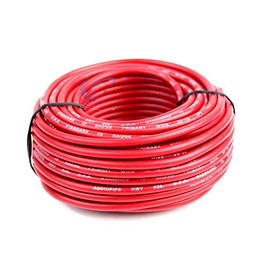 (50' Feet Red) 10 GA Gauge Car Audio Home Remote Primary Cable Wire