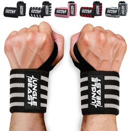 Jungle Beast Muñequeras para Gimnasio y Crossfit, Correas de muñeca para Hombres y Mujeres, Levantamiento de pesas, Gym, Crossfit, (PAR).