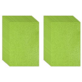 PATIKIL Light Green Shiny EVA Glitter Foam Sheet 11 x 8 Inch 2mm Thick Sparkle EVA Glitter Felt for Crafts DIY Project, 20 Pcs