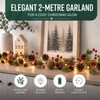 2M Christmas Garland with Lights Pine Berry Decoration for Indoor