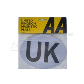 Xtremeauto AA UK Sticker For Cars – New 2021 Legal Regulation For Driving in the EU and France - Black Text White Oval Magnetic Plate