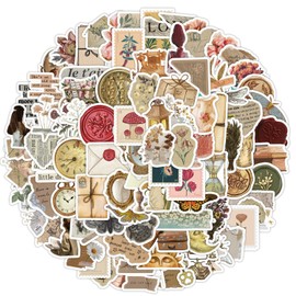 100 Pcs Retro Style Stickers for Kids Teens Adults Boys Girls Gift,Vintage Style Stickers Pack for Laptop,Skateboard,Luggage,Car,Bike,Cup,Computer,Water Bottle Decor,Vinyl Waterproof Stickers