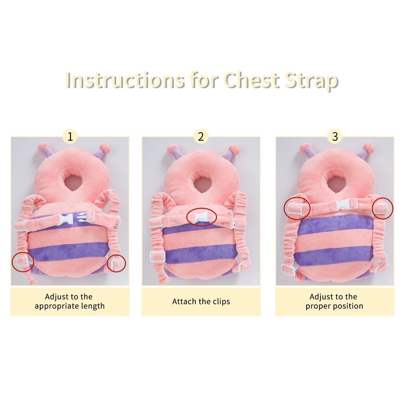 Baby Head Protector Backpack, Toddler Padded Carrier With Elasticated Wear