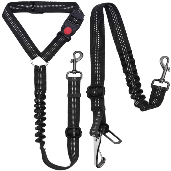 Junreox 2 Packs Dog Seat Belt, 3rd Generation Dog Seatbelt