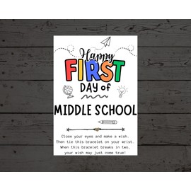 Happy First Day of School Wish Bracelet, Back To School Wish Bracelet, First Day of School Wish Bracelet, Wish Bracelet for Kids, Student Gifts, Party Favor, Back to School Gifts (Middle School)