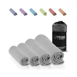 Prime Art Wood Bamboo Travel Towel, Test Winner: Very Good, Ultra Lightweight, Quick Dry, Absorbent and Antibacterial, Bamboo Hand Towels in All Sizes and 5 Colours, grey
