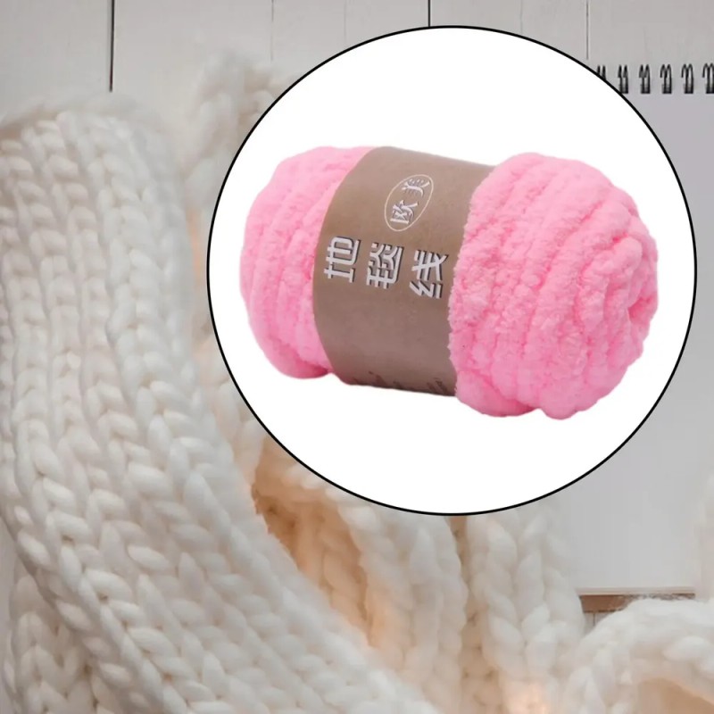 Hilo Grueso, Hilo Voluminoso Hecho A Mano, Lavable, Rosa
