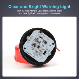 Red Strobe Light & Flashing Beacon for Security Systems - 110V AC Round Safety Alarm with High Visibility Blinking Warning, Model LTE-5061J