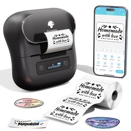 Phomemo Label Maker,M220 Label Printer,3 Inch Bluetooth Thermal Label Maker Machine with 6000+ Icons,700+ Templates,400+ Fonts,for Kids School Items,Small Business,Large Sticker