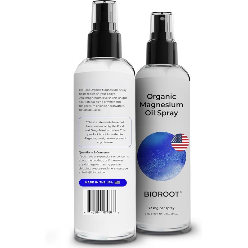 Organic Magnesium Spray - 8oz (2-Pack) - 100% Pure Magesium