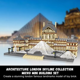 PQKIE Architecture Louvre Collection Micro Mini Building Set,3377Pcs Famous Landmarks Model Building Toy,STEM Creative Office or Home Decor Bricks Kits,Christmas Birthday Gift for Adults Teens Kids 6+