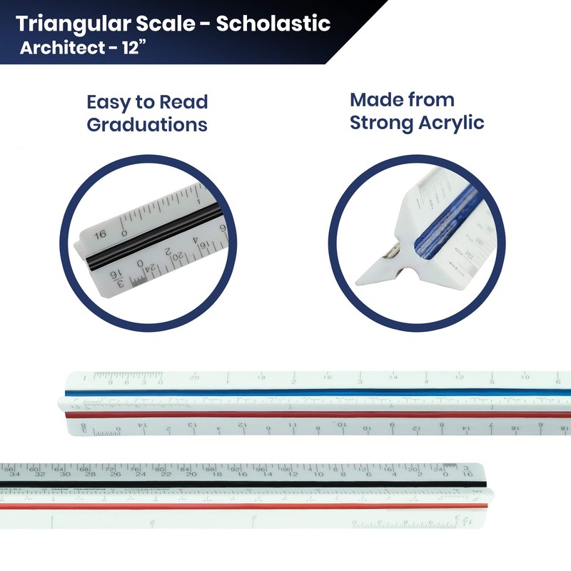 Pacfiic Arc T5120 Tri Color Architect scale 12 inch