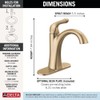 Delta Arvo Brushed Gold Bathroom Faucet 1 Hole, Single Hole