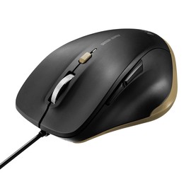 Sanwa Direct 400-MA159BK2 Wired Mouse, USB-A, Quiet, Small, 5 Buttons, Includes Back/Forward Buttons, Blue LED, Black