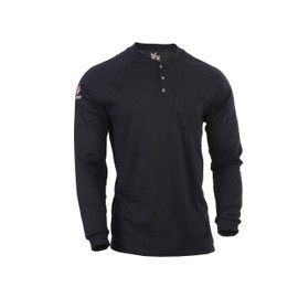DRIFIRE Power Dry FR Long Sleeve Henley, CAT 2, Flame Resistant, Navy, X-Large/Tall, TEE-PDN-HN-XLT