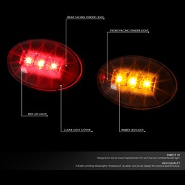 Auto Dynasty - 4 Pieces Dually Bed Fender LED Side Marker Light Compatible with Ford F250 F350 F450 Super Duty 99-10