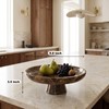 Marble Fruit Bowl with Pedestal, 9.8" Emperador Dark Decorative Bowl