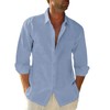 JEKAOYI Button Down Linen Shirts for Men Casual Long Sleeve