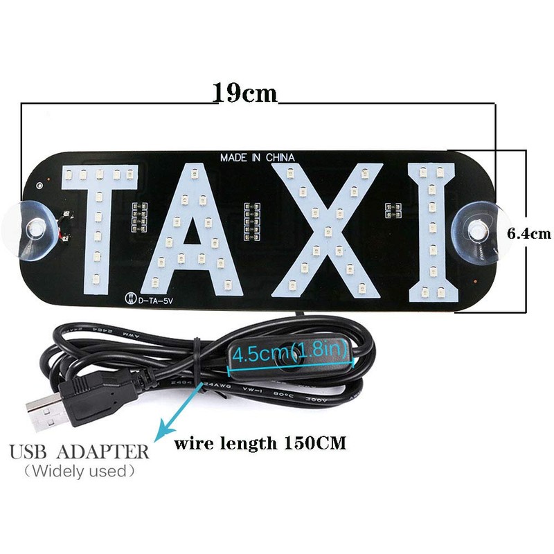 YSY Blue LED Sign Decor, Taxi Flashing Hook on Car