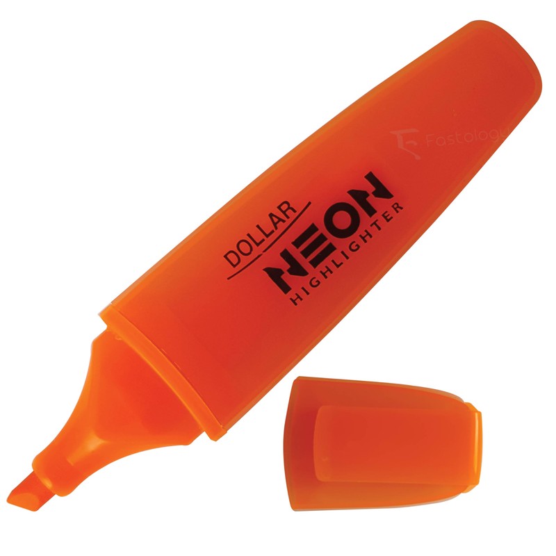 DOLLAR HL625 Neon Fluorescent Highlighter Pens, MULTICOLOUR, Pack of 6,