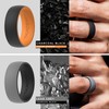 ThunderFit Silicone Wedding Rings for Men, 2 Layers Round Rubber
