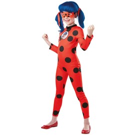 Rubie's Rubie's Offizielles Ladybug Miraculous Kostüm, Polyester, Rot, XL 9 a 10 Jahre