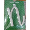GANZ Monogram Initial Large Letter "N" 2020 Silver Christmas Ornament