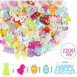 Pack of 3 Easter Confetti Table Decoration, Easter Confetti Decoration, Happy Easter Table Decoration, Happy Easter Decoration with Chickens, Rabbits and Egg Elements, Easter Gifts Crafts, Easter