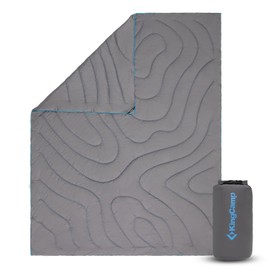 KingCamp Lightweight Camping Blanket Adoption150g/m² Shaped Cotton, Multifunctional Camping Blanket with Snap Button,Waterproof Blanket for Traveling Cold Weather, 69 x 53 inches, Gray