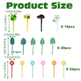 BSITSSS 60PCS Fruit Fork Cute Food Picks for Kids, Reusable Mini Toothpick Cartoon Dessert Fruit Forks Cupcake Toppers Bento Box Party Supply Lunch Accessories
