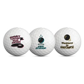 O'RINN Retirement Novelty Golf Ball 3 Pack - Gifts for Golfers - Coworkers - Retirement Party Supplies & Favors - Retirement Gifts