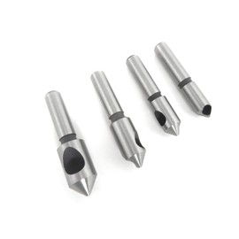 Taytools 467252 4 Piece 82 Degree Single Zero Flute Countersink Chamfering Tool Set in Wooden Box