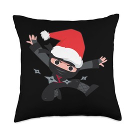 Christmas Ninja Boys Cool Graphic Kids Design Throw Pillow