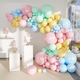 MOXMAY 100pcs 10" Party Decoration Pastel color Balloons Macaron Candy Colored Latex Balloons for Birthday Wedding Engagement Anniversary Christmas Festival-Macaron Green