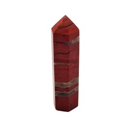 Pandiui23 Red Jasper Stone Tower, Crystal Wand, Natural Red Jasper Hexagonal Crystal Column, Rock Crystal Wands, Red Jasper Wands, Tower (Red Jasper, 7-8 CM)