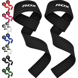 RDX - Correas de elevación para levantamiento de pesas, 100% algodón, resistente con acolchado de neopreno de 5 mm, 60 cm antideslizantes para levantamiento de pesas, entrenamiento de fuerza, hombres