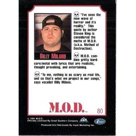LA Billy Milano M.O.D (Trading Card) 1991 Impel Mega Metal - [Base] Card #80 81 82 & 83