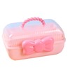Tuilful Storage Box with Handle, 3-Compartment Plastic Organizer with Lid,