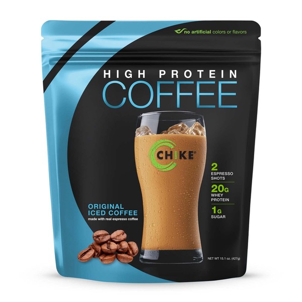 Chike Original High Protein Iced Coffee, 20 G Protein, 2 Shots Espresso, 1 G Sugar, Keto Friendly and Gluten Free, 14 Servings (15.1 Ounce)